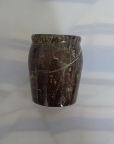 Carved - 'Serpentine' - Natural Rock - Vase