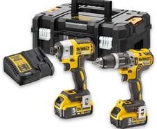 Dewalt DCK266P2T kit DCD796 Combi Drill + DCF887 Impact Driver, 2 x 5Ah Batteries, Charger