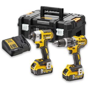 Dewalt DCK266P2T kit DCD796 Combi Drill + DCF887 Impact Driver, 2 x 5Ah Batteries, Charger