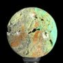 Polished Green Smithsonite Sphere with Natural Vug Vain on Display Stand (14.6 x 7.1cm) - Natural Stone Image 3
