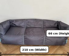 Big Bertha Bean Bag Sofa - Grey