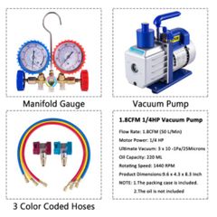 Refrigerant Vacuum Pump Kits 1.8-4.8CFM