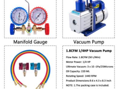 Refrigerant Vacuum Pump Kits 1.8-4.8CFM
