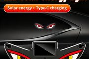 High-Brightness LED Neon Car Window Decoration Light, Wireless Solar Powered, "Devil'S Eye" Triangular Window Lighting, Creating Car Interior Atmosphere