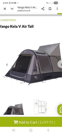 Vango Kela V Tall drive away awning .