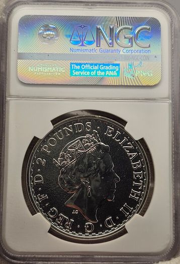 Great Britain 2017 Silver 1oz 2 Pounds Britannia NGC MS69 First Day of Issue