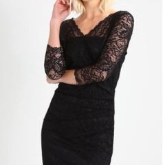 Like New: Black Lace Dress (Size 10)