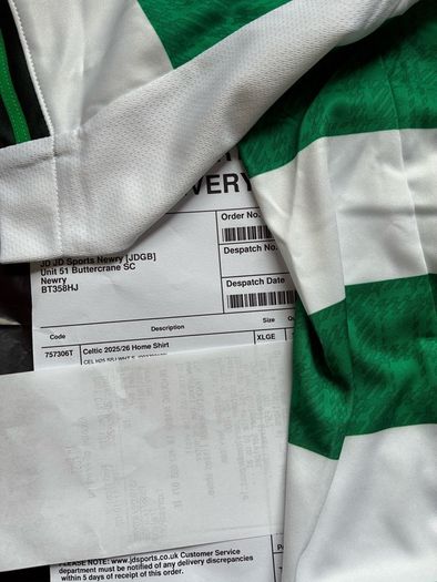 celtic jersey XL