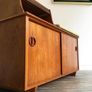 Vintage Retro Mid Century Teak Hall Bench/Record Cabinet/Stotage Image 4