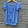Polka dot navy blue blouse size 12 Image 4