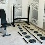 Adjustable Rack Bench Cast Iron Weights Barbell Dumbbells Image 2