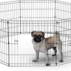 NEW SALE | 8 Panel Playpen Suitable for Dogs/Puppies/Cats & Rabbits foldable ideal for Indoor/Outdoor use puppy play pen (61cm, Black)