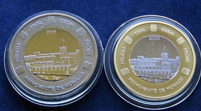 Monaco Set Trial Probe Essai Pattern Euro coins complete set 2005