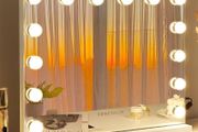 SALE | Hollywood Mirror Vanity Mirror with Lights 14 Dimmable Lightbulbs 3 Lighting Modes for Dressing Table Vanity Mirror Makeup Mirror 10x Magnifying Glass Touchscreen 50x42cm