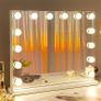 NEW SALE | Hollywood Mirror Vanity Mirror with Lights 14 Dimmable Lightbulbs 3 Lighting Modes for Dressing Table Vanity Mirror Makeup Mirror 10x Magnifying Glass Touchscreen 50x42cm Image 6