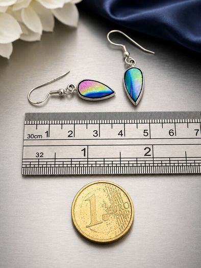 925 Sterling Silver & Dichroic Glass Earrings