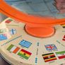 Vintage USSR Era World Globe Orange Meridian International Flag Base Image 8