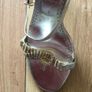 Real Leather Gold Heels with stones Size 4 Image 2