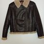 Saki Collection faux shearling aviator jacket / biker coat - Size 40 Image 4