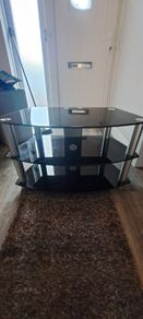 Tv stand  black gloss & chrome