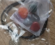 Cage Necklace with 6 Natural Stones.