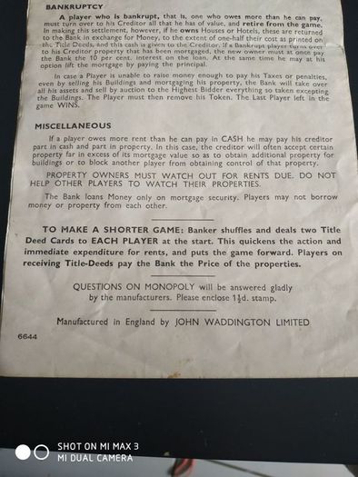 Early Wooden vintage Monopoly game