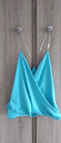 invisible strap turquoise top size s