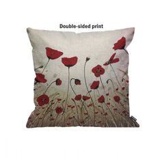Double-sided Poppy Cushion Cover