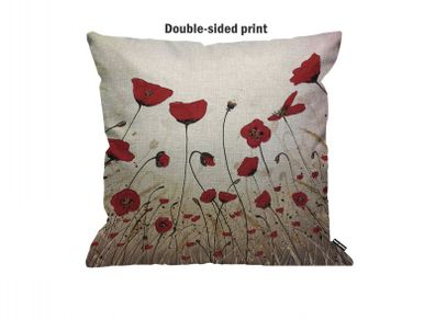 Double-sided Poppy Cushion Cover