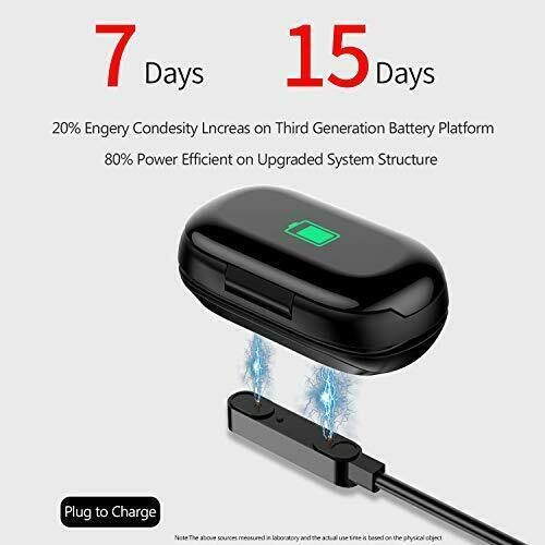 Bluetooth Smart Watch Bracelet Heart Rate Monitor Sport Fitness 2in1 Earphones