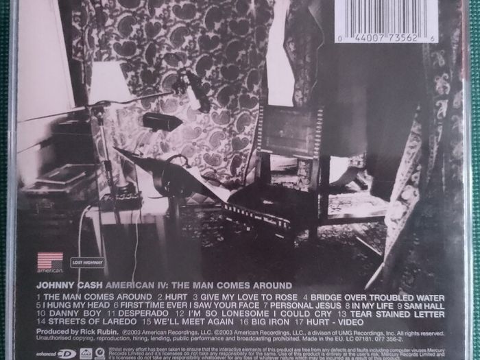 Johnny Cash - American IV: The Man Comes Around CD (2003) Country Rock Acoustic EX+