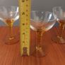 Lovely Set of Three Vintage Mid-Century Hand Blown Liqueur Glasses with Hand Blown Amber Rope Twist Stems - Priced as a Pair, as the Third Glass has a Tiny Chip Image 6