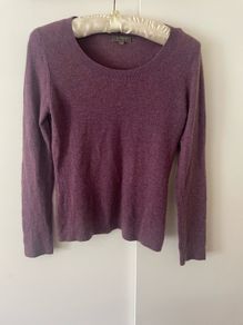 N.Peal Cashmere Jumper Plum Purple Size S Round Neck Luxury Knit Soft