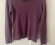 N.Peal Cashmere Jumper Plum Purple Size S Round Neck Luxury Knit Soft