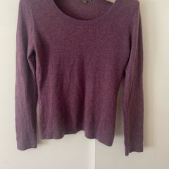 N.Peal Cashmere Jumper Plum Purple Size S Round Neck Luxury Knit Soft
