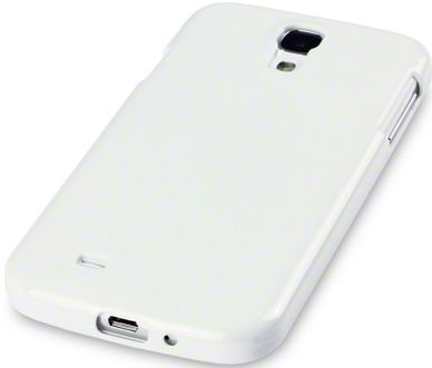 New Samsung I9500 Galaxy S4 Tpu Gel Case Solid Black / Solid White With Free Screen Protector