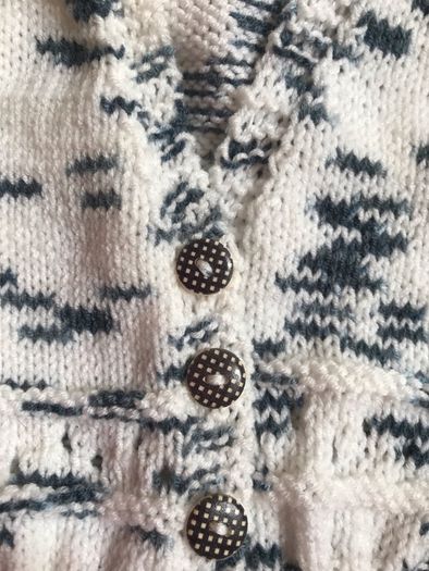 Hand Knitted Baby Cardigan and Hat