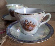 Japanese Lusterware Cups & Saucers