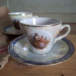 Japanese Lusterware Cups & Saucers