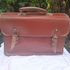 Stunning Hand Made Mid Century Irish Leather Satchel