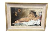 Nude, Spanish Gypsy lady, signed oil on canvas