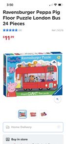 Ravensburger Peppa Pig Floor Puzzle London Bus 24 Pieces Age 3+ EUC