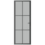 Interior Door 83x201.5 cm Black Matt Glass and Aluminium Image 3