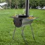 Wood Stove, 3 m, Alloy Steel Camping Tent Stove, Portable Wood Burning Stove with Chimney Pipes & Gloves, 49161 cm Firebox Hot Tent Stove Image 4