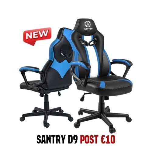 Blue Racing Style Gaming Chair with Headrest & Lumbar Support