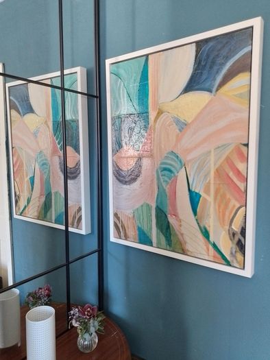 Large Original Abstract Painting Contemporary Art Modern Irish abstract art Framed Warm Art Deco Art