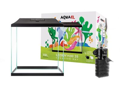 Aquael Leddy Mini 35 Creative Set Black Aquarium Set 19l