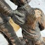 Signed Jeanne Rynhart Bronze Statue - Male Garda and Boy With Tag Image 7