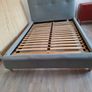 Double Bed with Mattress Blue Upholstered Image 2