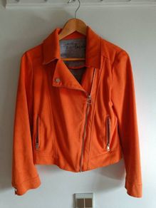 Orange Faux-Suede Jacket